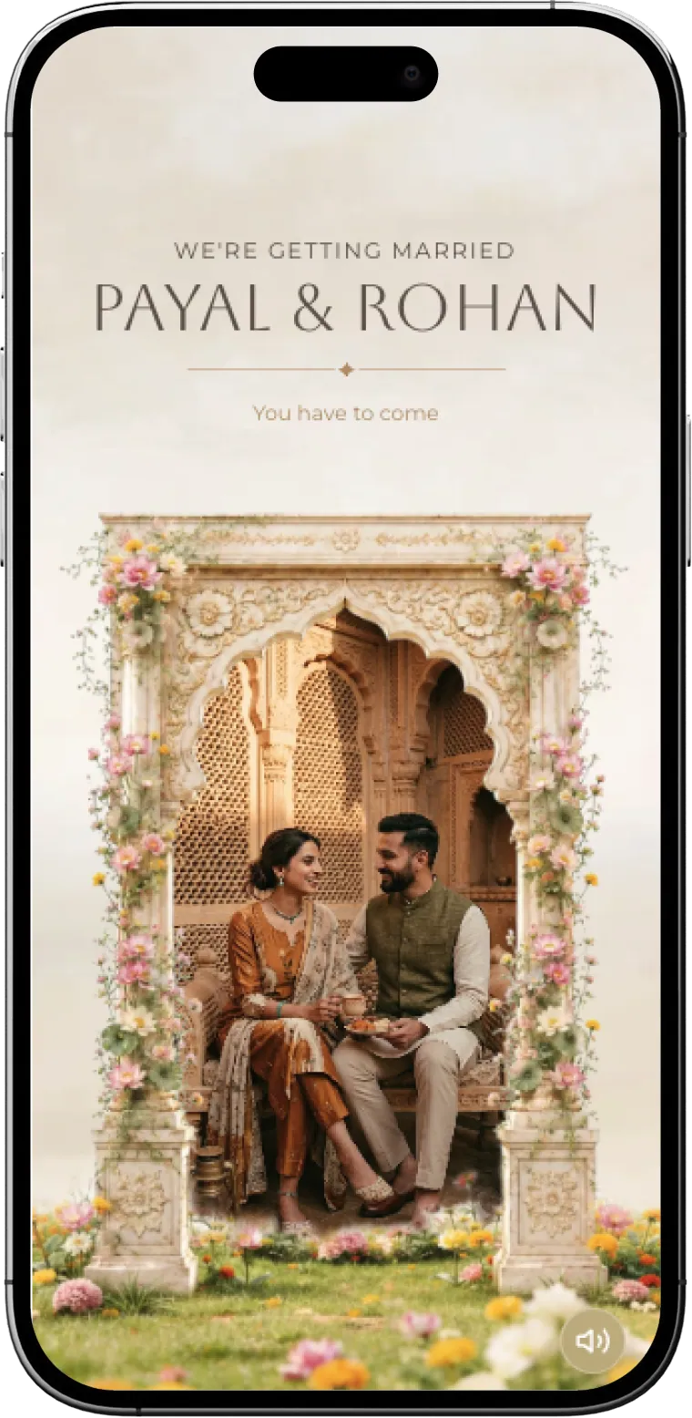 Marigold wedding invitation design