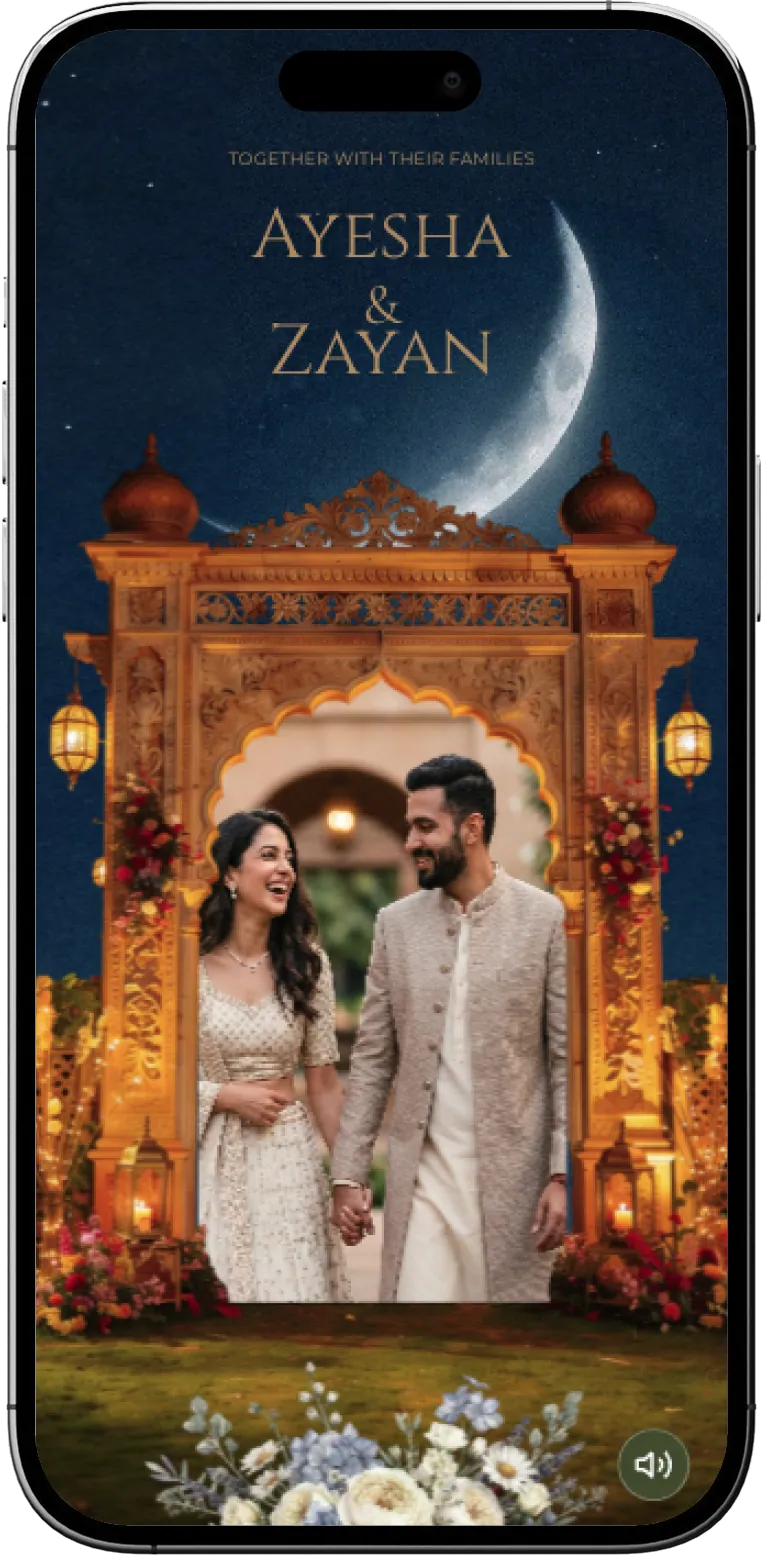 Midnight wedding invitation design