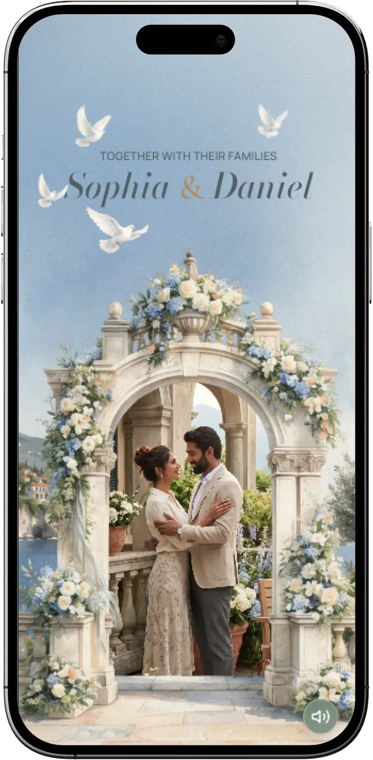 Riviera wedding invitation design