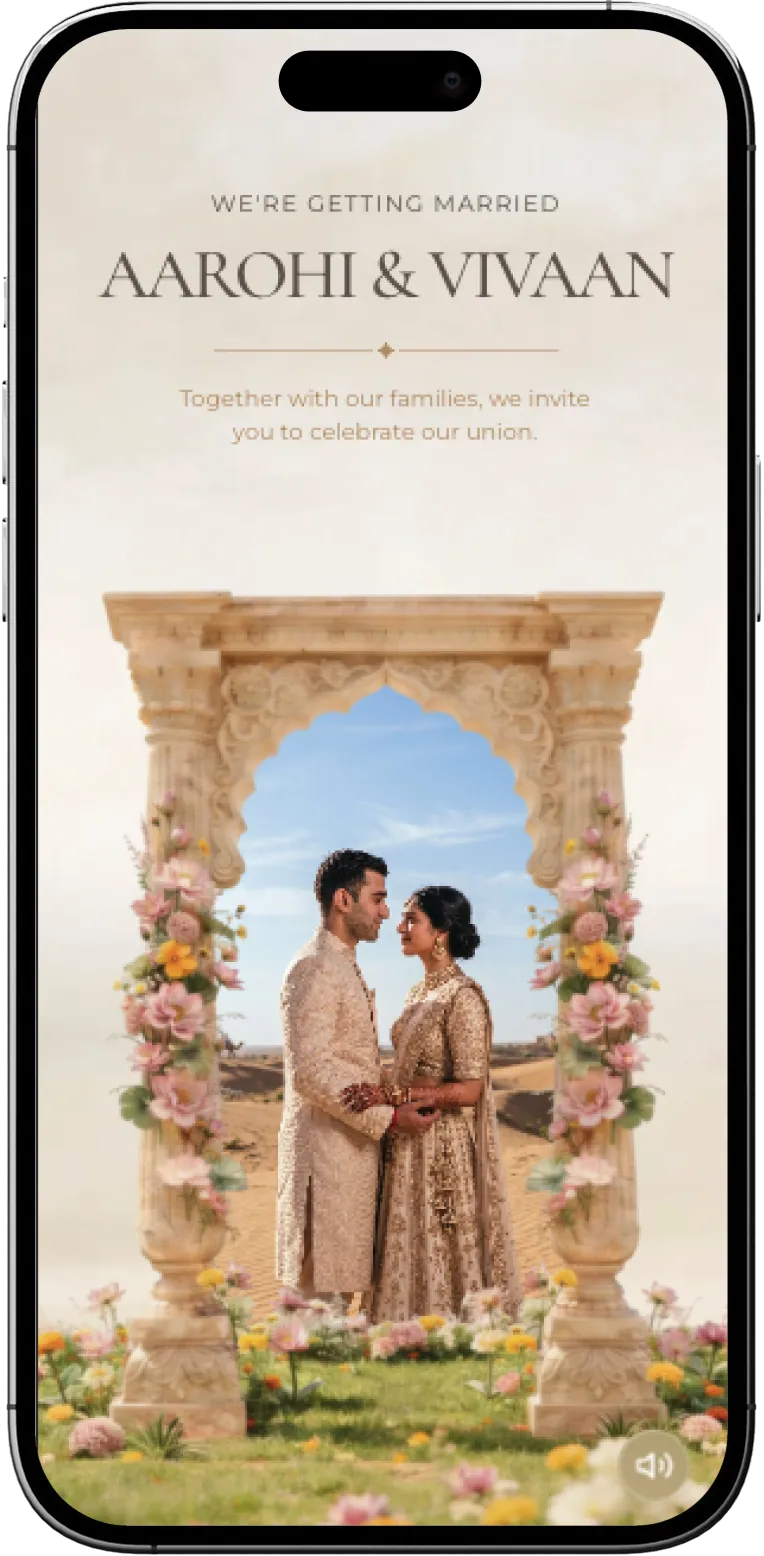Saffron wedding invitation design